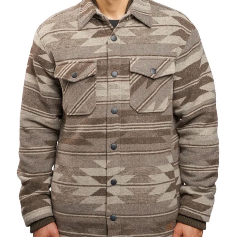 Jachs Men's Geometric Tan and Brown heavyweight Jacket Medium NWT
